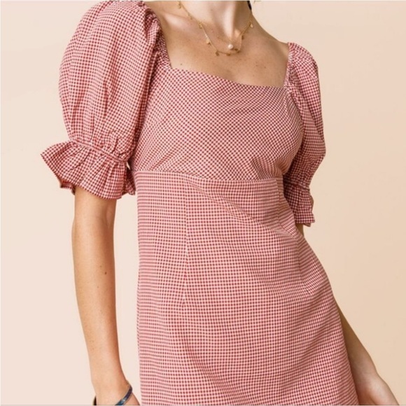 Red and white gingham mini dress - Picture 5 of 7